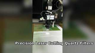 Cam lazer kesim1 mm kalınlığındaki kuvars optik filtrelerin toplu lazer kesimi